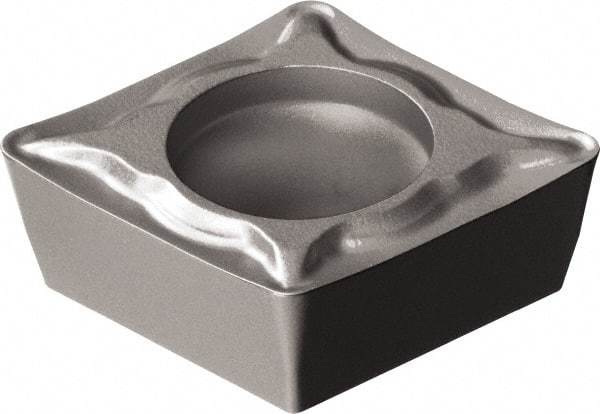 Sandvik Coromant - CPMT32.52 UM Grade H13A Carbide Turning Insert - Uncoated, 80° Diamond, 3/8" Inscr Circle, 5/32" Thick, 1/32" Corner Radius - Eagle Tool & Supply
