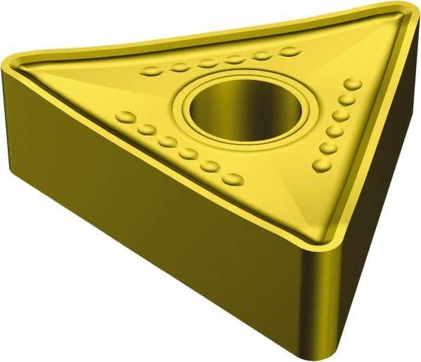 Sandvik Coromant - TNMM546 MR Grade 2035 Carbide Turning Insert - TiAlN/TiN Finish, 60° Triangle, 5/8" Inscr Circle, 1/4" Thick, 3/32" Corner Radius - Eagle Tool & Supply