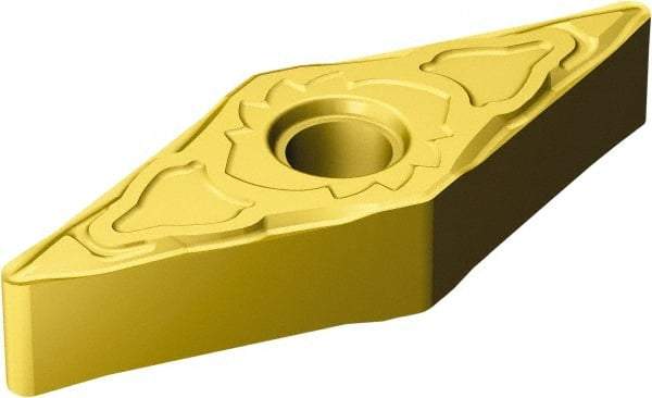 Sandvik Coromant - VNMG332 SF Grade S05F Carbide Turning Insert - TiCN/Al2O3/TiN Finish, 35° Diamond, 3/8" Inscr Circle, 3/16" Thick, 1/32" Corner Radius - Eagle Tool & Supply