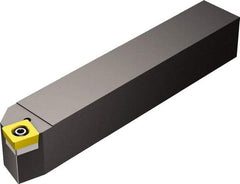 Sandvik Coromant - SSBCR/L, Right Hand Cut, 15° Lead Angle, 25mm Shank Height x 25mm Shank Width, Neutral Rake Indexable Turning Toolholder - 150mm OAL, SCMT 12 04 08, SCMT 432 Insert Compatibility, Series CoroTurn 107 - Eagle Tool & Supply