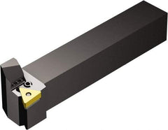 Sandvik Coromant - PTGNR/L..HP, Right Hand Cut, -1° Lead Angle, 25mm Shank Height x 25mm Shank Width, Negative Rake Indexable Turning Toolholder - 150mm OAL, TNMG 16 04 08, TNMG 332 Insert Compatibility, Series T-Max P - Eagle Tool & Supply