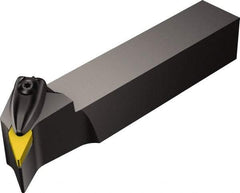 Sandvik Coromant - DVPN, Left Hand Cut, -27.50° Lead Angle, 25mm Shank Height x 25mm Shank Width, Negative Rake Indexable Turning Toolholder - 150mm OAL, VNMG 16 04 08 Insert Compatibility, Series T-Max P - Eagle Tool & Supply