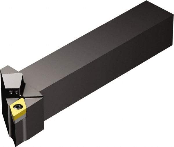 Sandvik Coromant - SDJCR/L..HP, Left Hand Cut, -3° Lead Angle, 16mm Shank Height x 16mm Shank Width, Neutral Rake Indexable Turning Toolholder - 100mm OAL, DCMT 11 T3 08, DCMT 3(2.5)2 Insert Compatibility, Series CoroTurn 107 - Eagle Tool & Supply