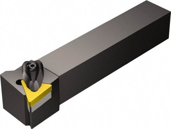 Sandvik Coromant - DTJNR/L, Left Hand Cut, -3° Lead Angle, 25mm Shank Height x 25mm Shank Width, Negative Rake Indexable Turning Toolholder - 150mm OAL, TNMG 22 04 08, TNMG 432 Insert Compatibility, Series T-Max P - Eagle Tool & Supply