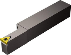 Sandvik Coromant - STFCR/L-A, Left Hand Cut, 0° Lead Angle, 20mm Shank Height x 20mm Shank Width, Neutral Rake Indexable Turning Toolholder - 125mm OAL, TCMT 11 02 04, TCMT 2(1.5)1 Insert Compatibility, Series CoroTurn 107 - Eagle Tool & Supply