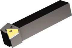 Sandvik Coromant - PTGNR/L, Right Hand Cut, -1° Lead Angle, 10mm Shank Height x 10mm Shank Width, Negative Rake Indexable Turning Toolholder - 70mm OAL, TNMG 11 03 04, TNMG 221 Insert Compatibility, Series T-Max P - Eagle Tool & Supply