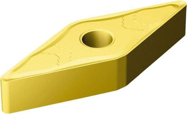 Sandvik Coromant - VNMG333 MMC Grade 2025 Carbide Turning Insert - TiCN/Al2O3/TiN Finish, 35° Diamond, 3/8" Inscr Circle, 3/16" Thick, 3/64" Corner Radius - Eagle Tool & Supply
