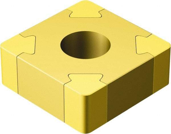 Sandvik Coromant - SNGA433 Grade 7015 CBN Turning Insert - TiN Finish, 90° Square, 1/2" Inscr Circle, 3/16" Thick, 3/64" Corner Radius - Eagle Tool & Supply