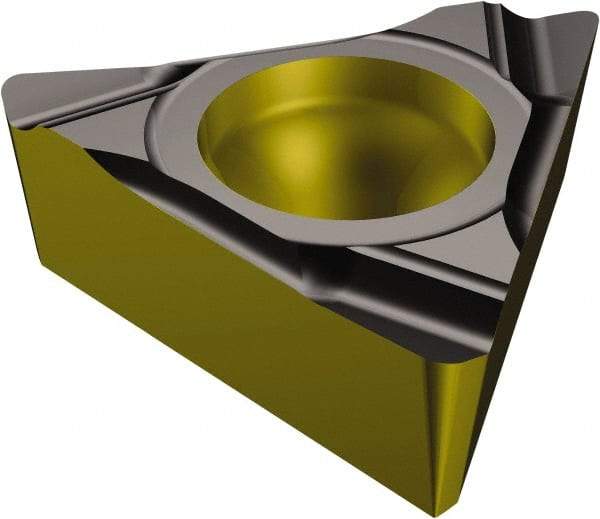 Sandvik Coromant - TCGX221 WK Grade 1515 Carbide Turning Insert - TiCN/Al2O3/TiN Finish, 60° Triangle, 1/4" Inscr Circle, 1/8" Thick, 1/64" Corner Radius - Eagle Tool & Supply