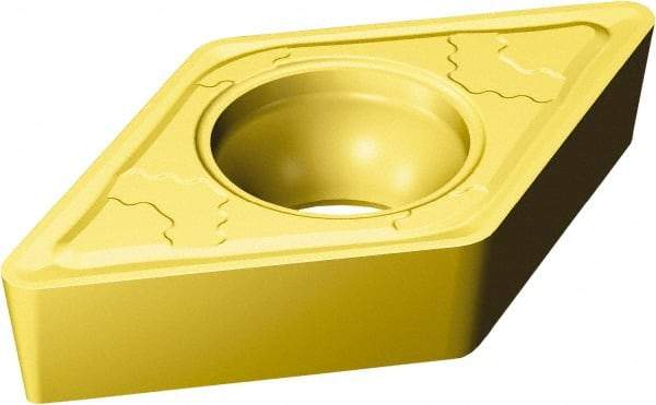 Sandvik Coromant - DCMT32.51 MMC Grade 2025 Carbide Turning Insert - TiCN/Al2O3/TiN Finish, 55° Diamond, 3/8" Inscr Circle, 5/32" Thick, 1/64" Corner Radius - Eagle Tool & Supply