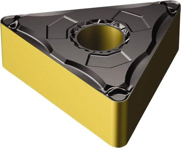 Sandvik Coromant - TNMG331 LC Grade 1515 Carbide Turning Insert - TiCN/Al2O3/TiN Finish, 60° Triangle, 3/8" Inscr Circle, 3/16" Thick, 1/64" Corner Radius - Eagle Tool & Supply