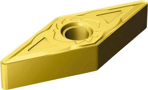 Sandvik Coromant - VNMG332 SM Grade S05F Carbide Turning Insert - TiCN/Al2O3/TiN Finish, 35° Diamond, 3/8" Inscr Circle, 3/16" Thick, 1/32" Corner Radius - Eagle Tool & Supply