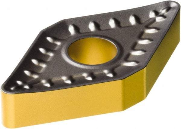 Sandvik Coromant - DNMM443 QR Grade 4335 Carbide Turning Insert - TiCN/AI2O3/TiN Finish, 55° Diamond, 1/2" Inscr Circle, 1/4" Thick, 3/64" Corner Radius - Eagle Tool & Supply
