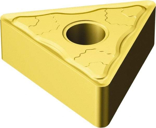 Sandvik Coromant - TNMG331 MMC Grade 2025 Carbide Turning Insert - TiCN/AI2O3/TiN Finish, 60° Triangle, 3/8" Inscr Circle, 3/16" Thick, 1/64" Corner Radius - Eagle Tool & Supply