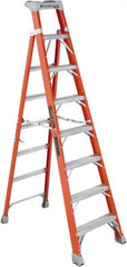 Louisville - 7 Steps, 8' High, Type IA Rating, Fiberglass Step Ladder - Eagle Tool & Supply