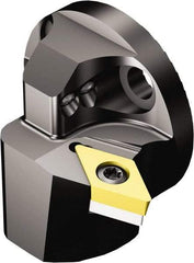 Sandvik Coromant - Left Hand Cut, Size 25, DCMT 07 02 04 & DCMT 2(1.5)1 Insert Compatiblity, Internal Modular Turning & Profiling Cutting Unit Head - 18mm Ctr to Cutting Edge, 19.7mm Head Length, Through Coolant, Series CoroTurn 107 - Eagle Tool & Supply