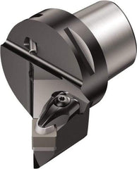 Sandvik Coromant - Left Hand Cut, Size C4, SNGQ 12 07 08 & SNGQ 452 Insert Compatiblity, External Modular Turning & Profiling Cutting Unit Head - 18.68mm Ctr to Cutting Edge, 50.32mm Head Length, Through Coolant, Series T-Max P - Eagle Tool & Supply