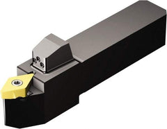 Sandvik Coromant - QS-TR-D..JCN..HP, Neutral Cut, 27.5° Lead Angle, 25mm Shank Height x 25mm Shank Width, Neutral Rake Indexable Turning Toolholder - 128mm OAL, TR-DC1308 Insert Compatibility, Series CoroTurn TR - Eagle Tool & Supply
