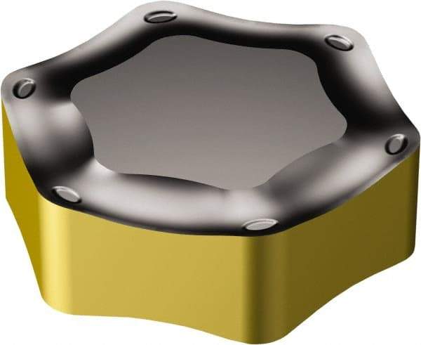 Sandvik Coromant - HNGX090520 KM Grade 3330 Carbide Milling Insert - TiCN/Al2O3/TiN Finish, 5.56mm Thick, 16.2mm Inscribed Circle - Eagle Tool & Supply