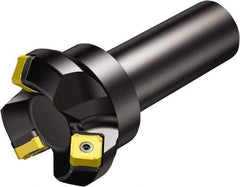 Sandvik Coromant - 50mm Cut Diam, 32mm Arbor Hole, 6mm Max Depth of Cut, 45° Indexable Chamfer & Angle Face Mill - 3 Inserts, 345R-13T5 Insert, Right Hand Cut, Series CoroMill 345 - Eagle Tool & Supply