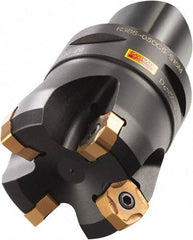 Sandvik Coromant - 60mm Cut Diam, 63mm Arbor Hole, 6mm Max Depth of Cut, 65° Indexable Chamfer & Angle Face Mill - 5 Inserts, R365-1505ZNE Insert, Right Hand Cut, Series CoroMill 365 - Eagle Tool & Supply