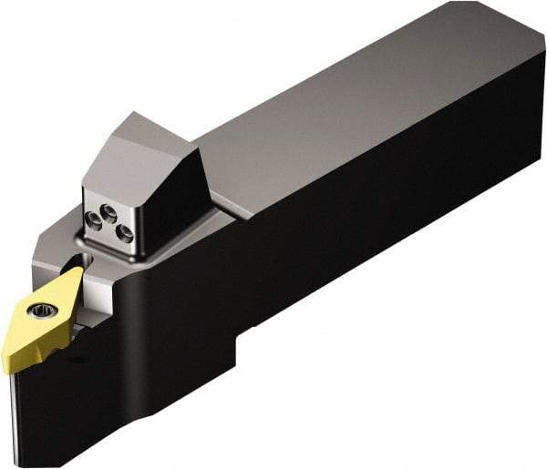 Sandvik Coromant - QS-TR-V..R/L..HP, Right Hand Cut, -3° Lead Angle, 25mm Shank Height x 25mm Shank Width, Neutral Rake Indexable Turning Toolholder - 128mm OAL, TR-VB1308 Insert Compatibility, Series CoroTurn TR - Eagle Tool & Supply