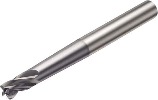 Sandvik Coromant - 4mm, 2 Flute, Solid Carbide, 0.5mm Corner Chamfer End Mill - 90mm OAL, 30° Helix, Right Hand Flute, 4mm LOC, Right Hand Cut - Eagle Tool & Supply