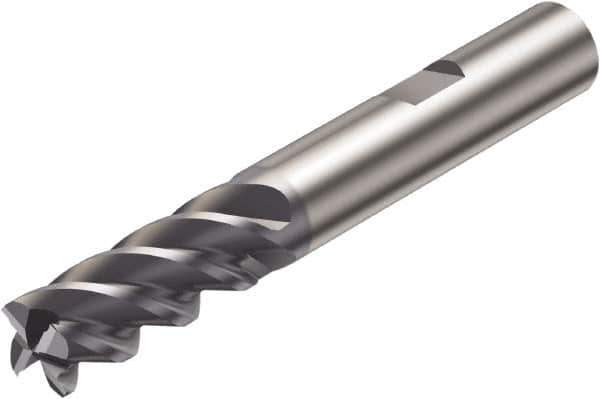 Sandvik Coromant - 14mm, 4 Flute, Solid Carbide, Corner Radius End Mill - 83mm OAL, 45° Helix, Right Hand Flute, 26mm LOC, Right Hand Cut - Eagle Tool & Supply