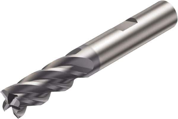 Sandvik Coromant - 25mm, 4 Flute, Solid Carbide, Corner Radius End Mill - 121mm OAL, 37° Helix, Right Hand Flute, 45mm LOC, Right Hand Cut - Eagle Tool & Supply