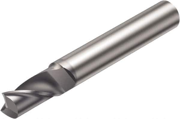 Sandvik Coromant - 8mm, 16mm LOC, 8mm Shank Diam, 63mm OAL, 1 Flute, Solid Carbide Square End Mill - TiCN Finish, 30° Helix, Centercutting, Right Hand Cut, Right Hand Flute, Series CoroMill Plura - Eagle Tool & Supply
