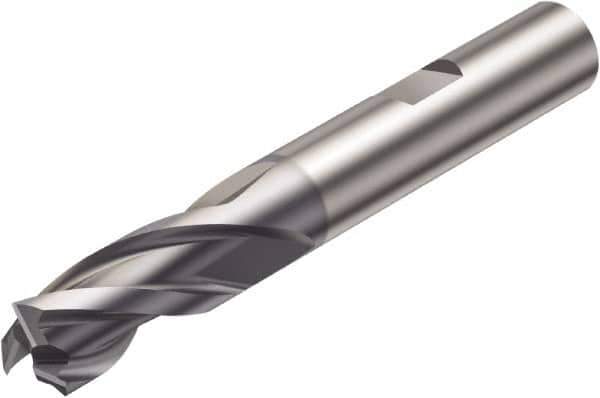 Sandvik Coromant - 12mm, 3 Flute, Solid Carbide, Corner Radius End Mill - 83mm OAL, 30° Helix, Right Hand Flute, 25.5mm LOC, Right Hand Cut - Eagle Tool & Supply