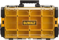 DeWALT - 12 Compartment Tool Organizer - 13-1/8" Wide x 4-1/2" Deep x 21-5/8" High, Polycarbonate, Black - Eagle Tool & Supply