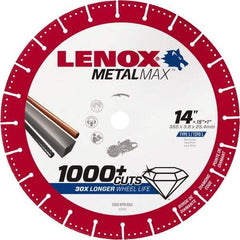 Lenox - 14" 25/30 Grit Diamond Cutoff Wheel - 0.15" Thick, 1" Arbor, 5,300 Max RPM, Use with Gas Powered Saws - Eagle Tool & Supply