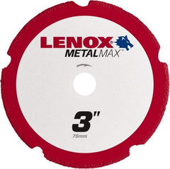 Lenox - 3" 40/50 Grit Diamond Cutoff Wheel - 0.05" Thick, 3/8" Arbor, 20,300 Max RPM, Use with Die Grinders - Eagle Tool & Supply