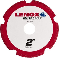 Lenox - 2" 40/50 Grit Diamond Cutoff Wheel - 0.05" Thick, 3/8" Arbor, 30,500 Max RPM, Use with Die Grinders - Eagle Tool & Supply
