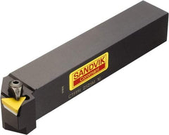 Sandvik Coromant - CTFPR/L, Right Hand Cut, -1° Lead Angle, 20mm Shank Height x 20mm Shank Width, Positive Rake Indexable Turning Toolholder - 125mm OAL, TPUN 16 03 08, TPU 322 Insert Compatibility, Series T-Max S - Eagle Tool & Supply