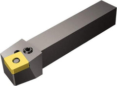Sandvik Coromant - PSRNR/L, Right Hand Cut, 15° Lead Angle, 12mm Shank Height x 12mm Shank Width, Negative Rake Indexable Turning Toolholder - 80mm OAL, SNMG 09 03 08, SNMG 322 Insert Compatibility, Series T-Max P - Eagle Tool & Supply