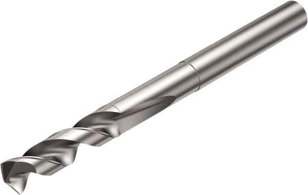 Sandvik Coromant - 9.55mm 135° Solid Carbide Jobber Drill - Uncoated, Right Hand Cut, Cylindrical Shank, 93mm OAL - Eagle Tool & Supply
