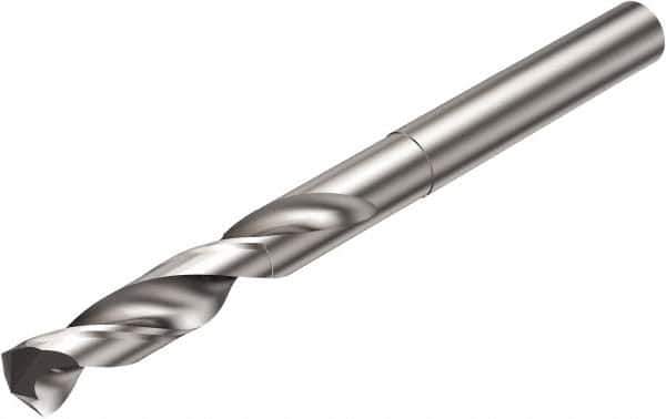 Sandvik Coromant - 11.14mm 135° Solid Carbide Jobber Drill - Uncoated, Right Hand Cut, Cylindrical Shank, 105mm OAL - Eagle Tool & Supply