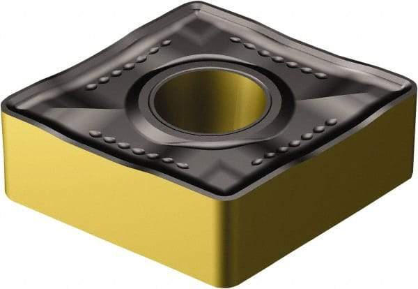 Sandvik Coromant - CNMM433 MR Grade 2220 Carbide Turning Insert - TiCN/AI2O3/TiN Finish, 80° Diamond, 1/2" Inscr Circle, 3/16" Thick, 3/64" Corner Radius - Eagle Tool & Supply