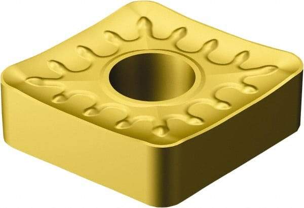 Sandvik Coromant - CNMM646 QR Grade 235 Carbide Turning Insert - TiCN/TiN Finish, 80° Diamond, 3/4" Inscr Circle, 1/4" Thick, 3/32" Corner Radius - Eagle Tool & Supply