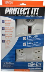Tripp-Lite - 8 Outlets, 120 Volts, 15 Amps, 8' Cord, Power Outlet Strip - Free Hanging, Keyhole Mount, 5-15P NEMA Configuration, 9.55" Strip, UL1449 3rd Edition - Eagle Tool & Supply