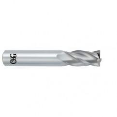 1/2 Dia. x 3 Overall Length 4-Flute .045 C/R Solid Carbide SE End Mill-Round Shank-Center Cutting-Uncoated - Eagle Tool & Supply