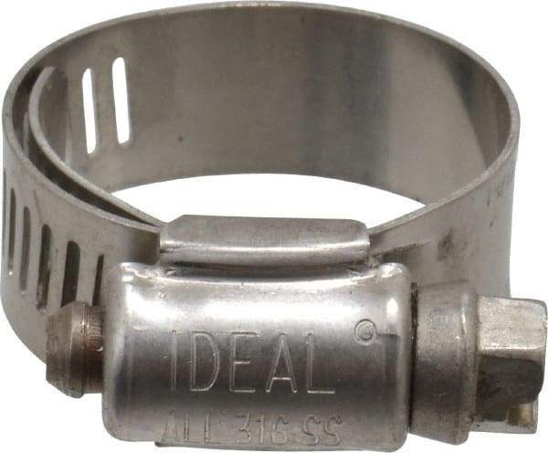 IDEAL TRIDON - SAE Size 10, 11/16 to 1-1/8" Diam, Stainless Steel Lined Worm Drive Clamp - Material Grade 316 - Eagle Tool & Supply