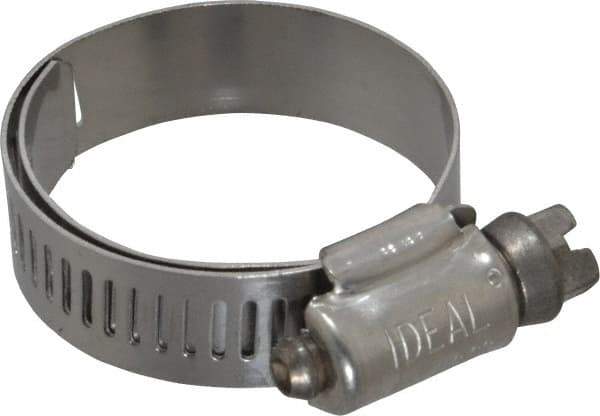 IDEAL TRIDON - SAE Size 16, 3/4 to 1-1/2" Diam, Stainless Steel Lined Worm Drive Clamp - Material Grade 316 - Eagle Tool & Supply