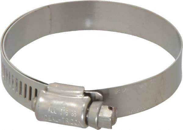 IDEAL TRIDON - SAE Size 32, 1-9/16 to 2-1/2" Diam, Stainless Steel Lined Worm Drive Clamp - Material Grade 316 - Eagle Tool & Supply