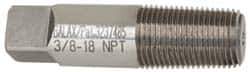 Balax - 3/8-18 NPT, Bright Finish, High Speed Steel, Thread Forming Pipe Tap - 2-9/16 Inch Overall Length, 1-1/16 Inch Thread Length, 0.7 Inch Shank Diameter, 1/2 Inch Square Length, 0.531 Inch Square Size, Series BXPT - Exact Industrial Supply