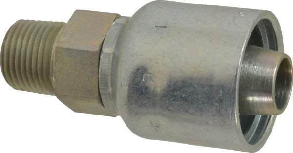 Parker - 1/2-14 Male NPTF Steel Hydraulic Hose Male Rigid Fitting - 7,500 psi, -12 Hose Size, 3/4" Hose Diam, Series 43 - Eagle Tool & Supply