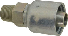 Parker - 1/2-14 Male NPTF Steel Hydraulic Hose Male Rigid Fitting - 7,500 psi, -12 Hose Size, 3/4" Hose Diam, Series 43 - Eagle Tool & Supply