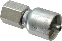 Parker - 1/4-18 NPTF Steel Hydraulic Hose Female Rigid Fitting - -4 Hose Size, 1/4" Hose Diam, Series 43 - Eagle Tool & Supply